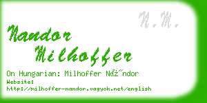 nandor milhoffer business card